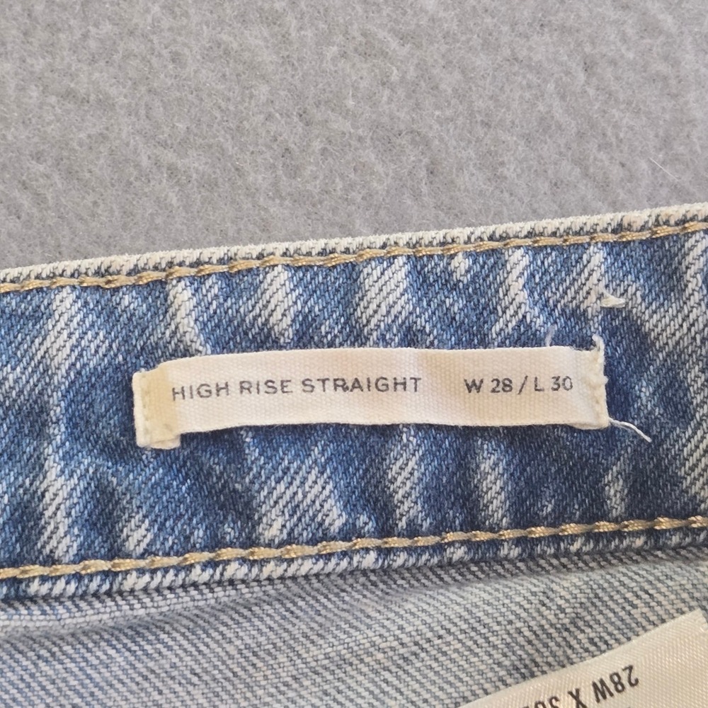 Cleo + Wolf Carpenter Jeans Women 28 Light Wash High Rise Straight Utility Denim - Picture 6 of 10